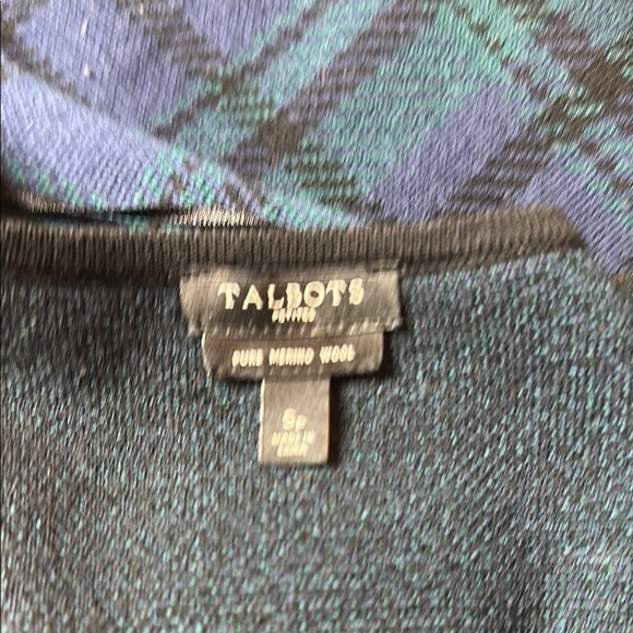 Talbots Blue and Green Tartan 100% Merino Wool Blazer - Picture 2 of 6